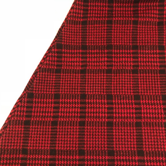 VINTAGE 90s Red/Black Plaid A-Line Miniskirt Sz S - Picture 2 of 5